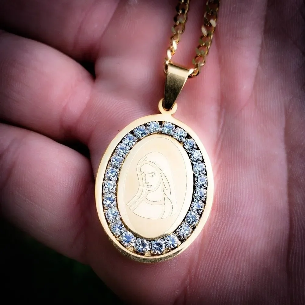 Stainless Steel St Mary Necklace